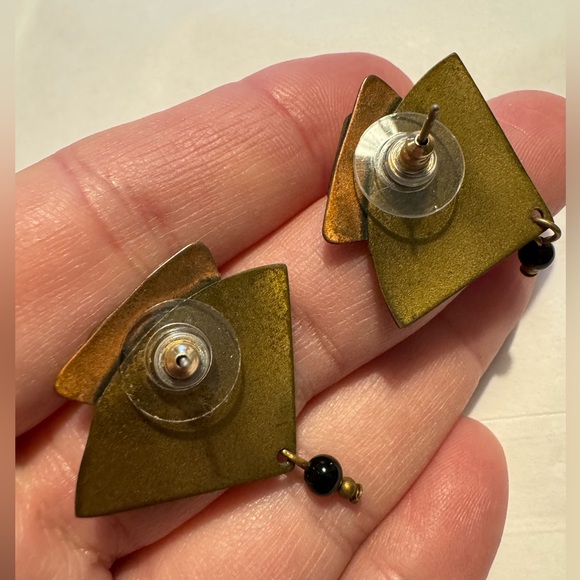 EUC Pierced Earrings, art deco vibe. - Picture 5 of 5